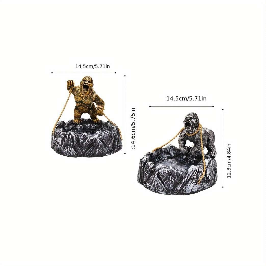 1pc Modern Gorilla Ashtray with Lid Unique Animal Design Plastic Irregular Shape Ideal for