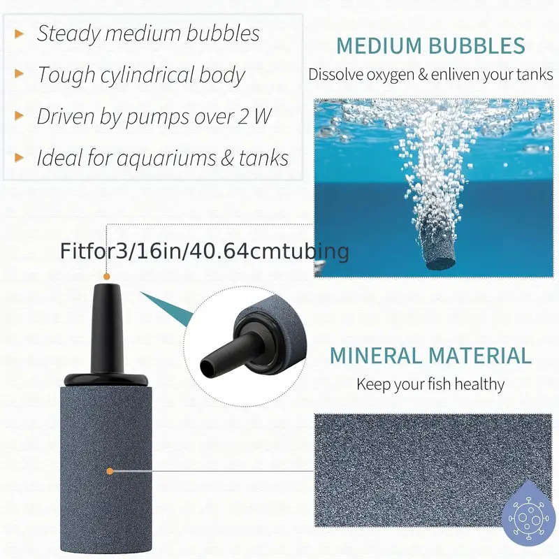 2pcs Quiet Nano Air Stone