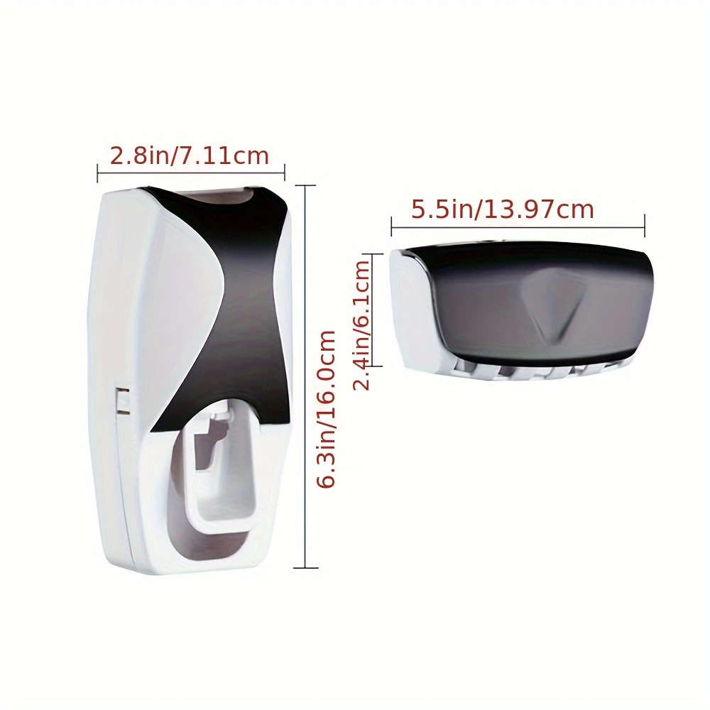 1Pc 5 Head Toothbrush Holder With Automatic Toothpaste Dispenser Wall Mounted