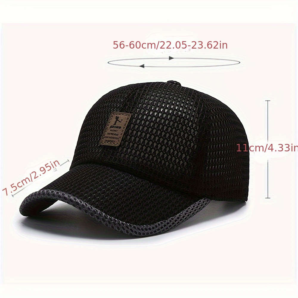 1pc Breathable Mesh EDIKO Breathable Mesh Baseball Cap Unisex Woven Textile Material 80% H