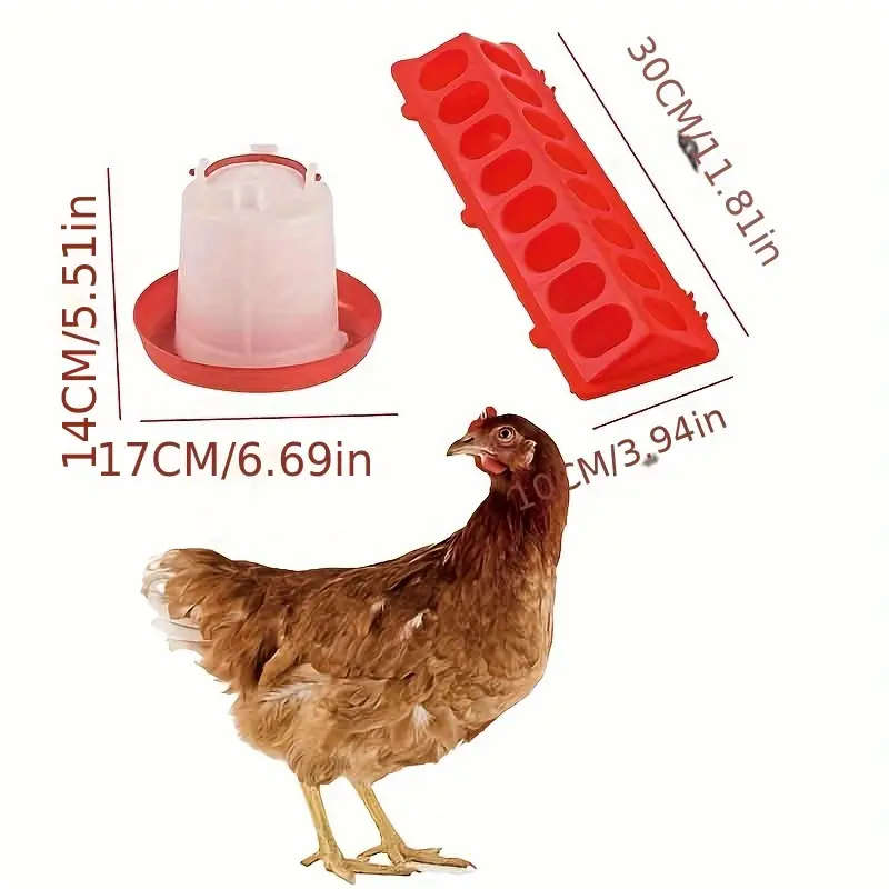 6-Piece Poultry Feeder Chicken Feeder and Drinker Set