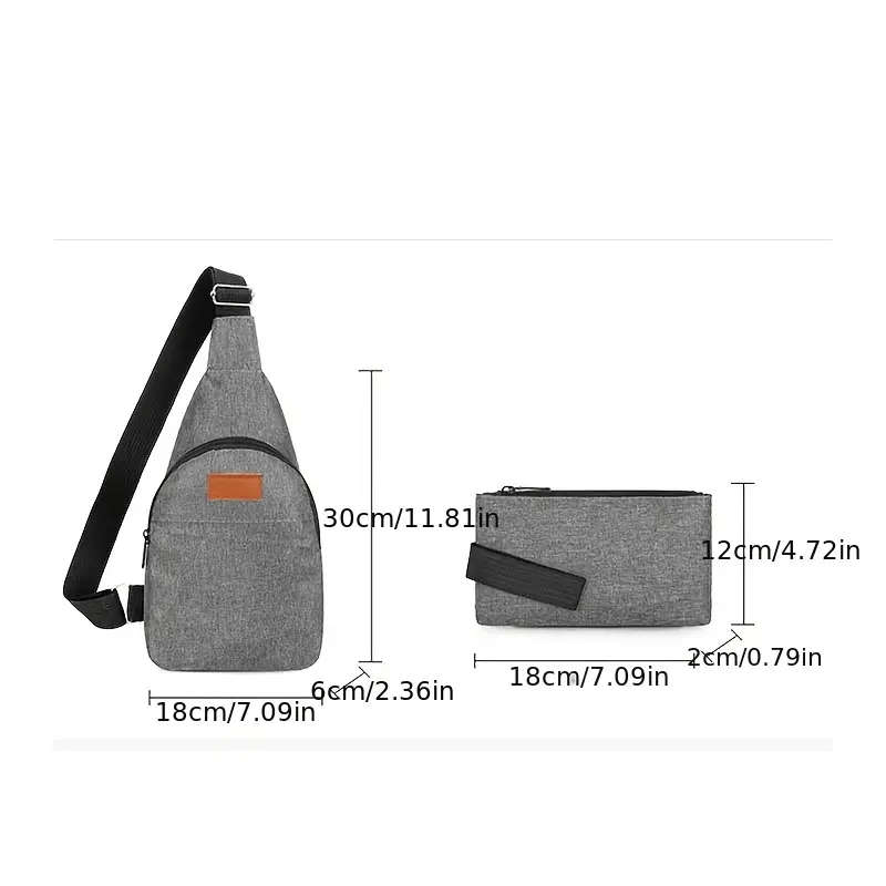 3pcs Set Stylish Nylon Travel Backpack with Adjustable Straps Large Capacity