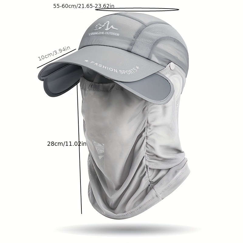 Solid Color Breathable Baseball Hat With Thin Breathable Veil Lightweight Adjustable Sunscreen