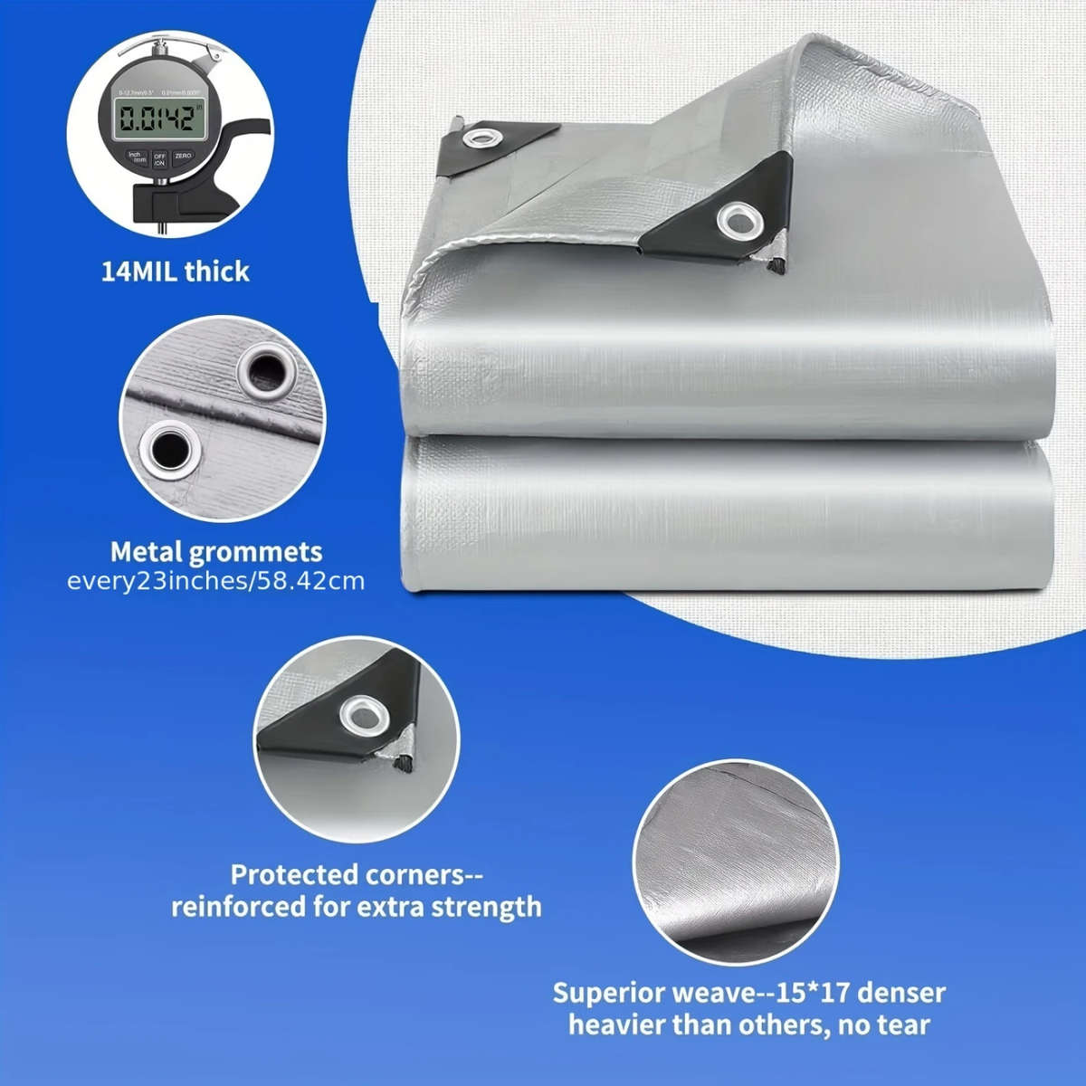 Silvery Thickened Waterproof Cloth