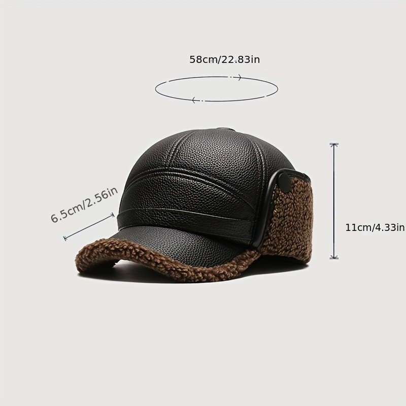 Hat Black Gray Plush
