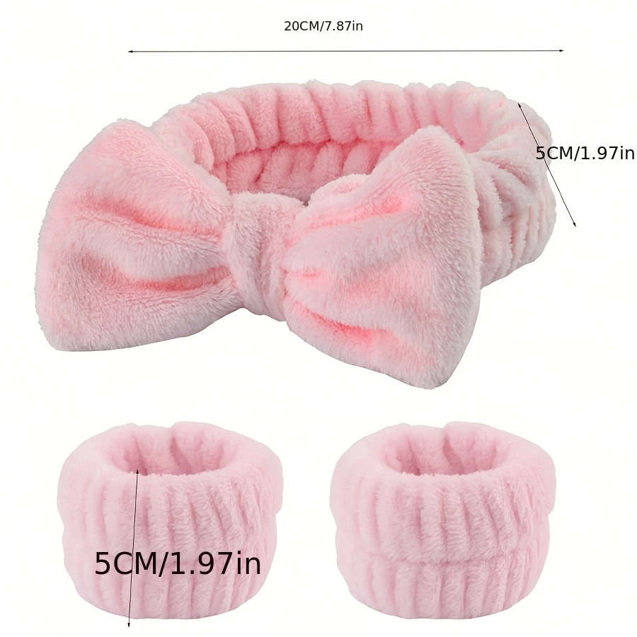 16pcs Set Polyester Soft Headband Large Multi-Color Matte Grip Clip Elastic with Butterfly Bow Unsce