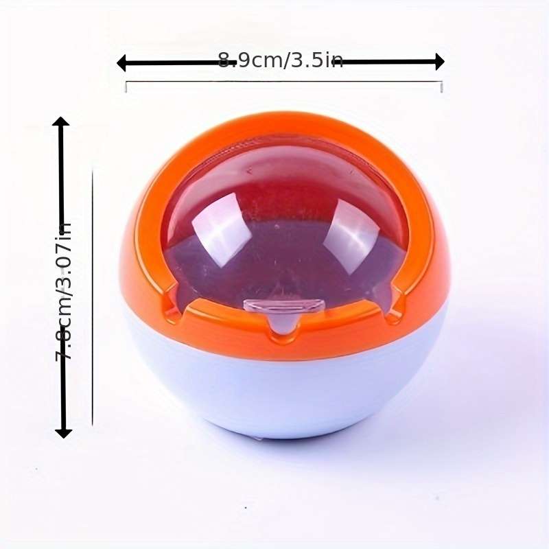 1pc European Style Round Melamine Ashtray with Lid Windproof and Fly-Proof Creative Spherical Des