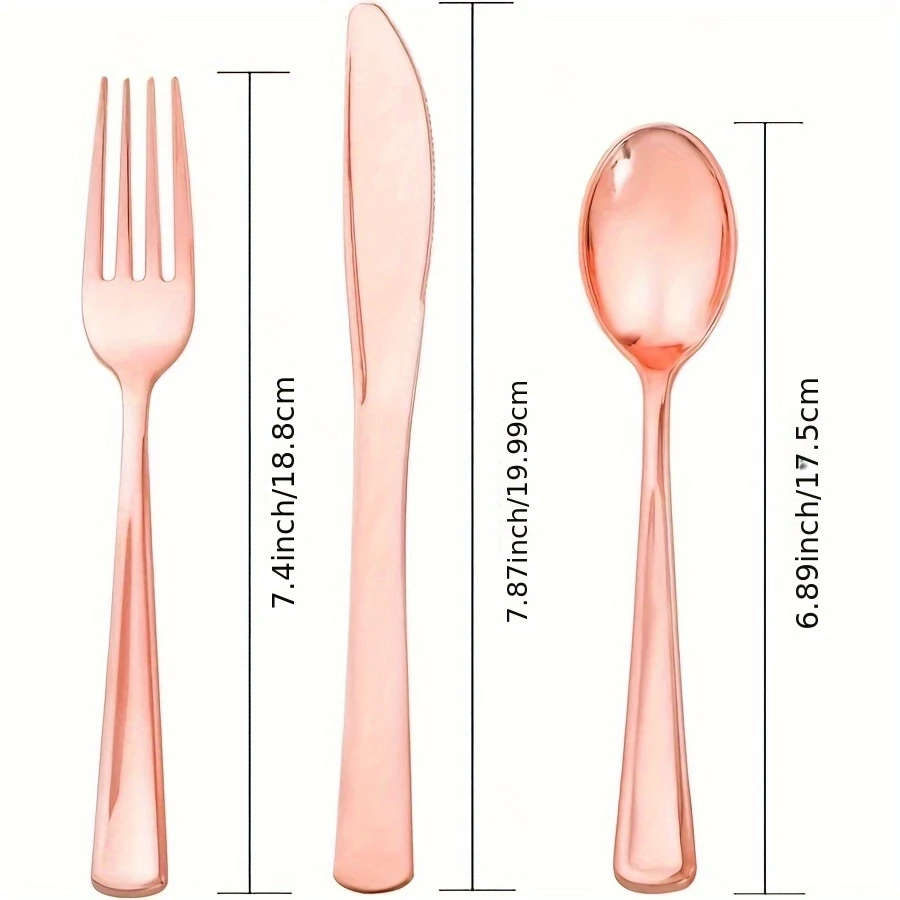 75pcs Rose Golden Cutlery Set