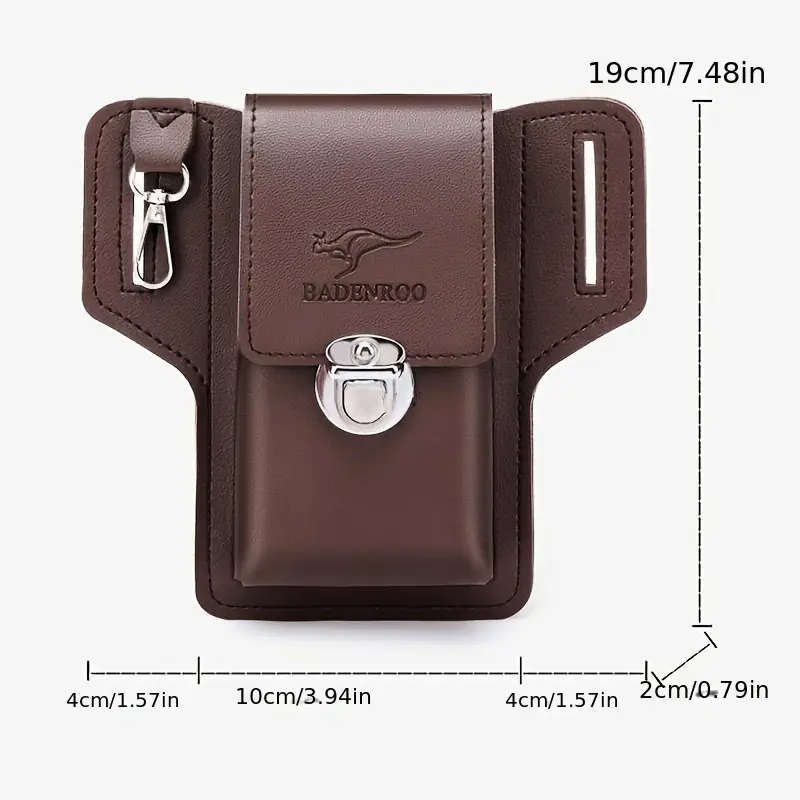 Belt Phone Bag, Faux Leather, Waterproof and Stain Resistant