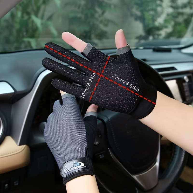 1 Pair Grey Outdoor Sports Gloves