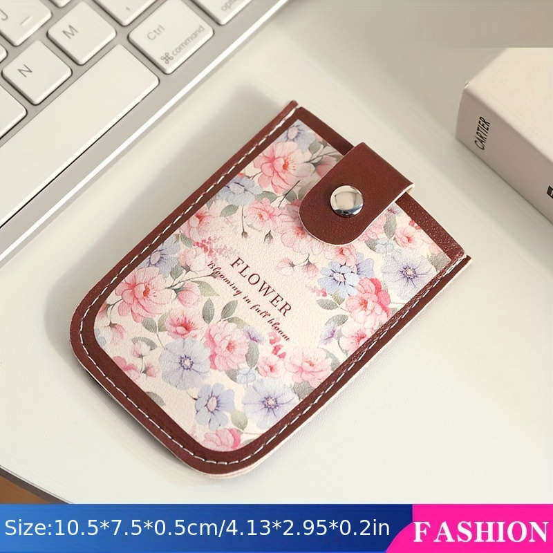 1pc Vintage Floral Pattern Pull-Out Multi-Card Slot ID Holder Large Capacity Compact Ultra-Thin Sy