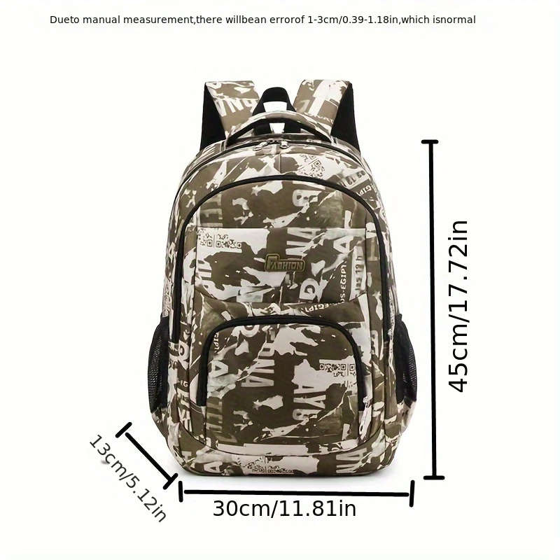 1pc Multifunctional Large Capacity Casual Daypack with Adjustable Straps Lightweight Breathable