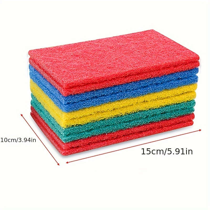 20pcs Green Microfiber Cleaning Sponges Vintage Style Polyester Kitchen Scrubbers Dish Washi