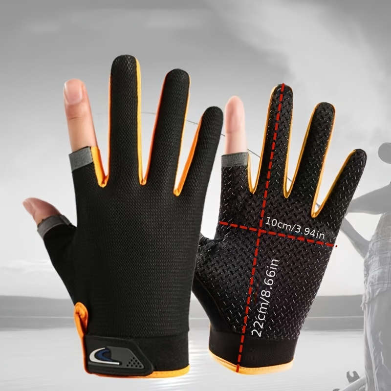 1 Pair Grey Outdoor Sports Gloves