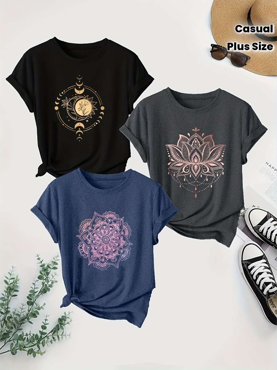 Womens T Shirt Color Black   Dark Gray   Sea Blue Size2Xl