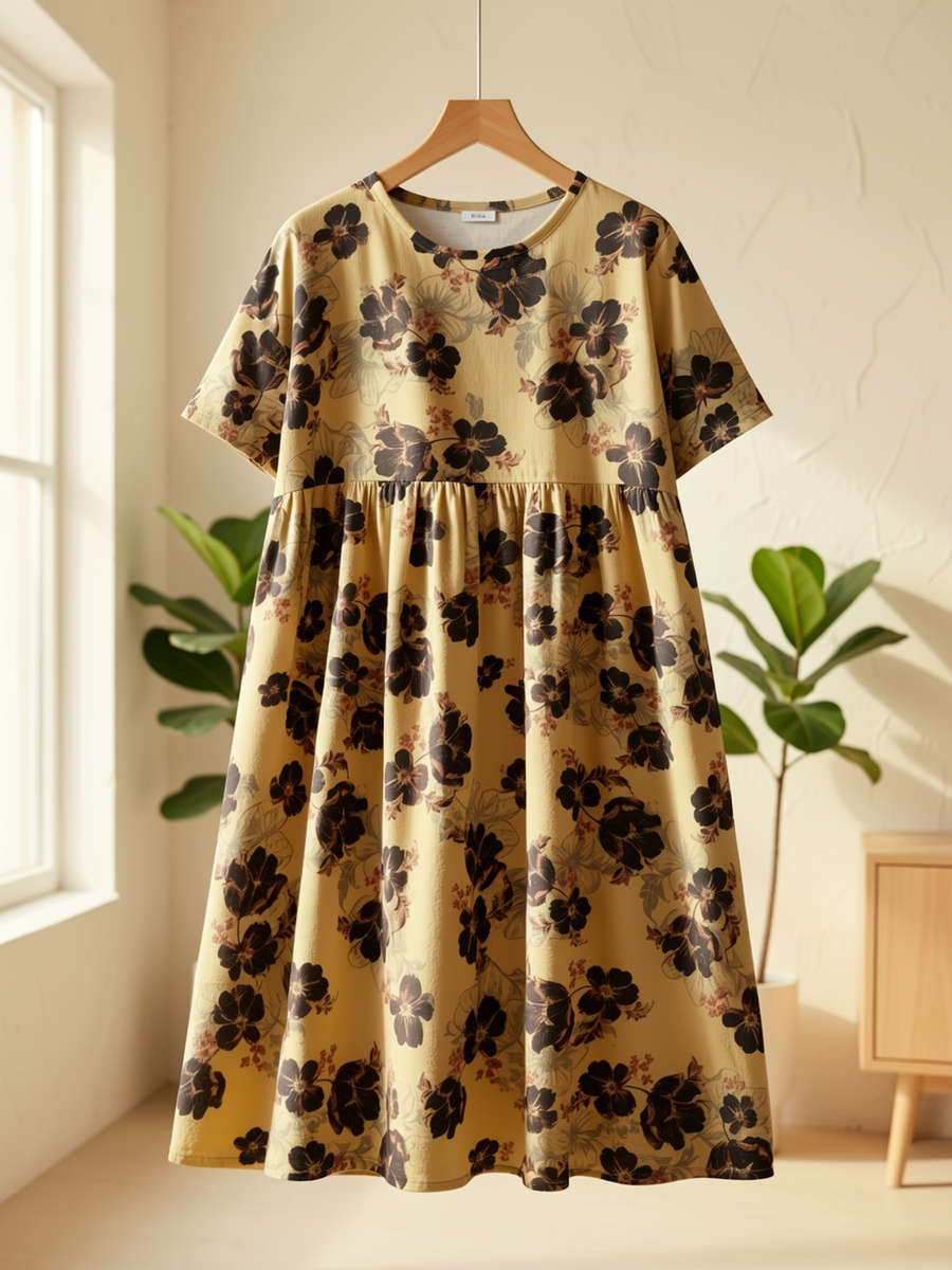 Women S Dress Color Yellow Size Asian M