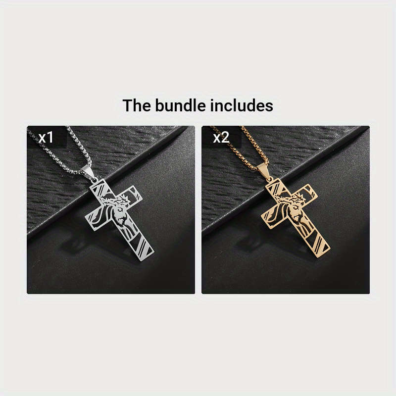 1 Piece Silvery Add Golden Jesus Theme Pendant