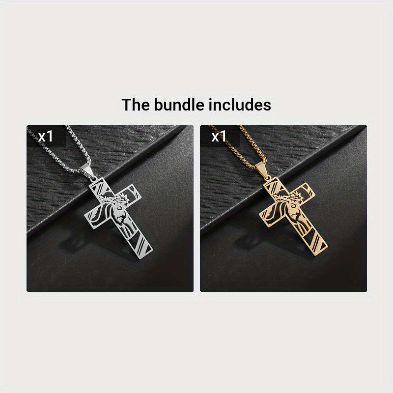 1 Piece Silvery Add Golden Jesus Theme Pendant
