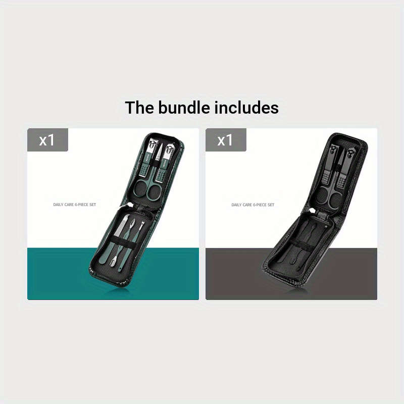 6pcs Nail Care Set Household Nail Clipper Set Portable Ear Pick Spoon Nail Clipper Set