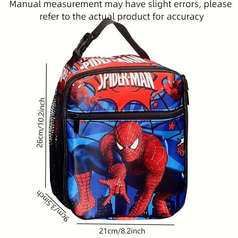 1pc Insulated Lunch Bag Portable Picnic Cooler Box with Marvel Design Durable Polyester Material