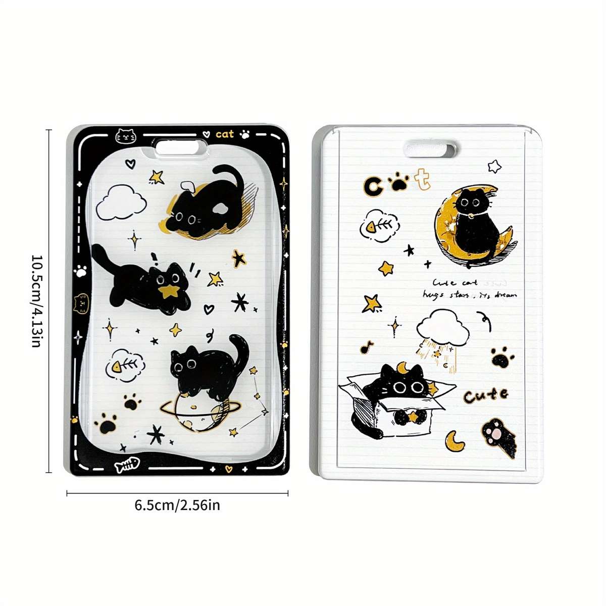 Adorable Star Cat Pendant Id Card Holder