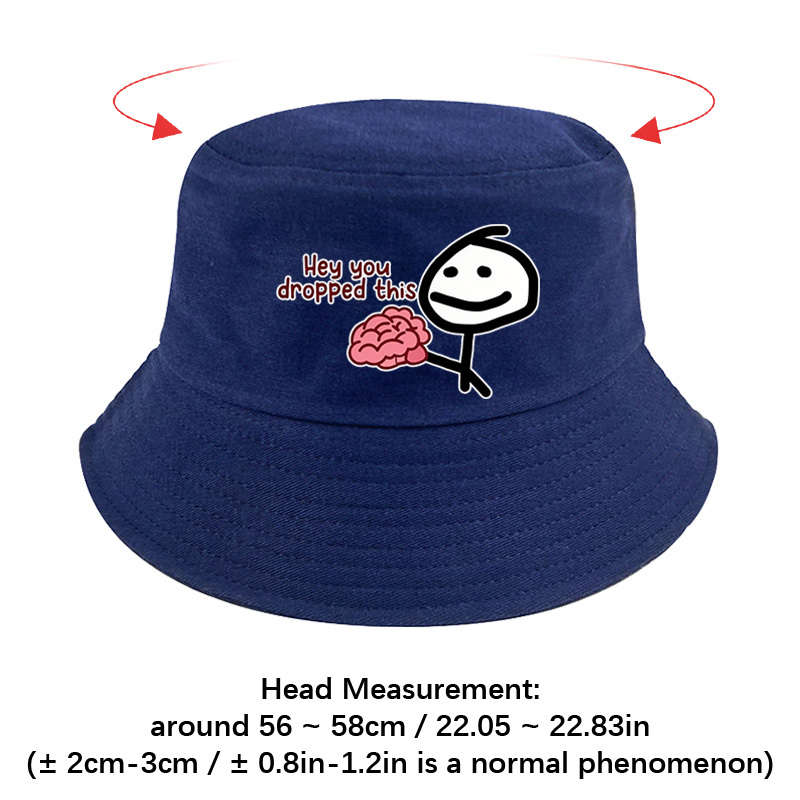 1pc "Hey You Dropped" Printed Bucket Hat Lightweight Polyester Woven Non-Stretch Multicolor