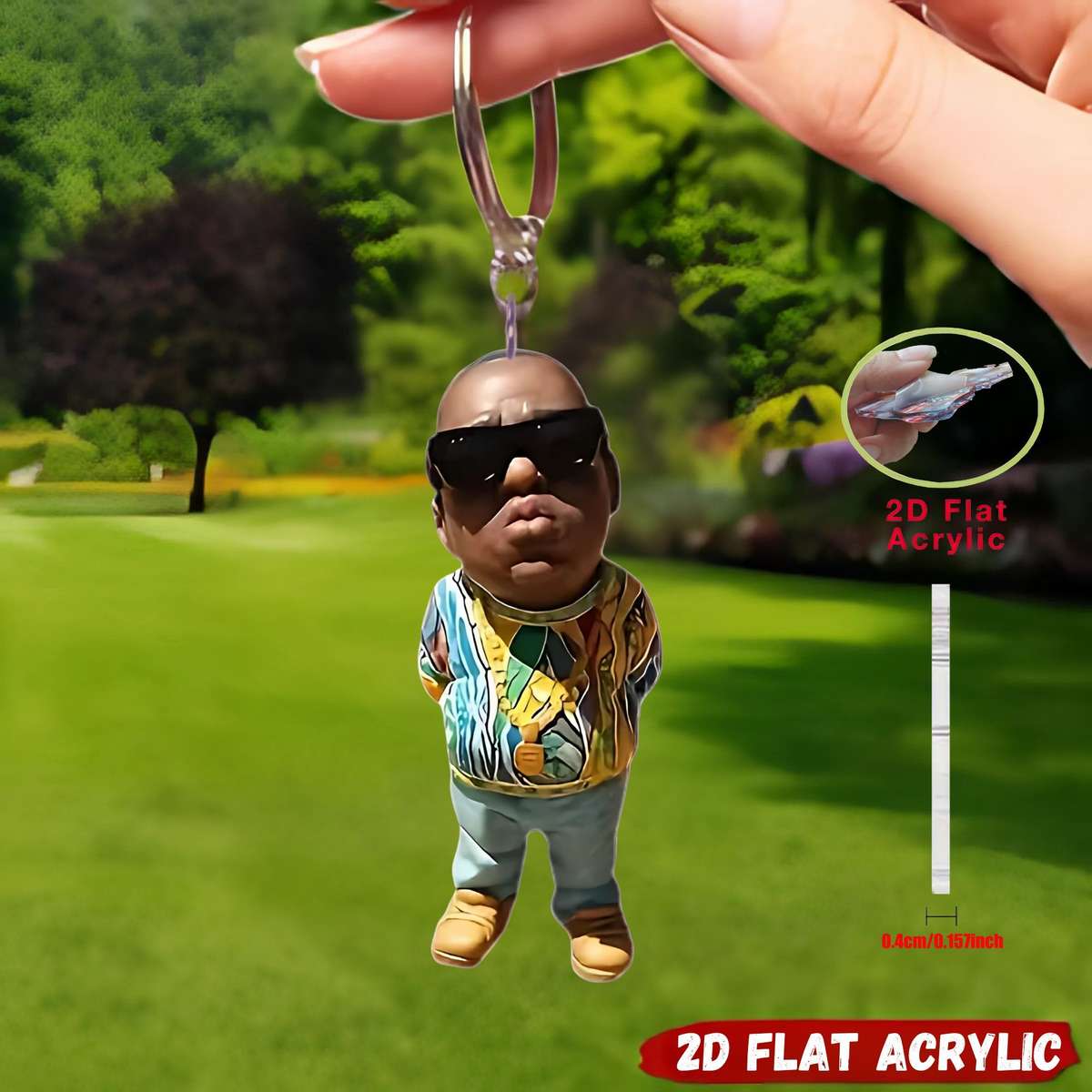 2D Flat 6pcs Rapper Acrylic Keychain Suitable