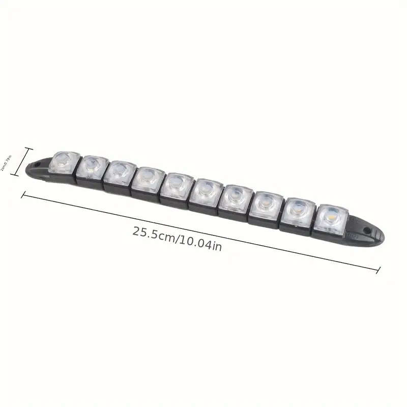 2pcs Flexible 10LED Snake Car Ice Blue Lights for Vehicles Hardwired