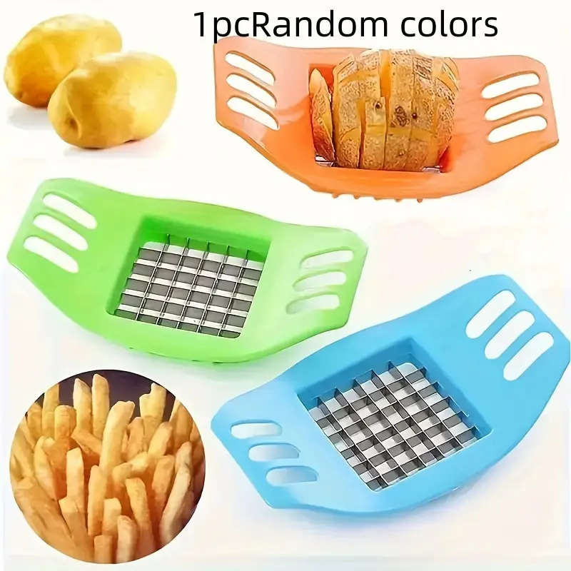 1pc Multipurpose Kitchen Slicer Manual PVC Fruit Vegetable Dicer Handheld Potato Cutter