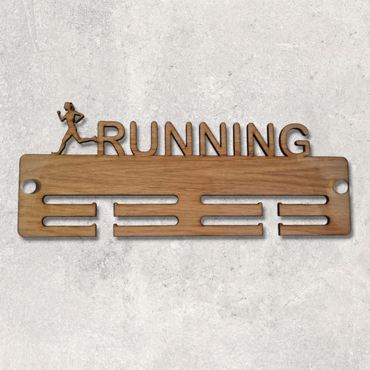 Personalized Medal Display HangerCustomizable Artificial Wood Wall Storage with Multiple Hooks fo