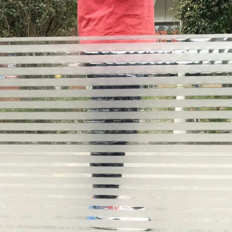 Frosted Stripe Privacy Window Film With Static Adhesive 30cm*1m