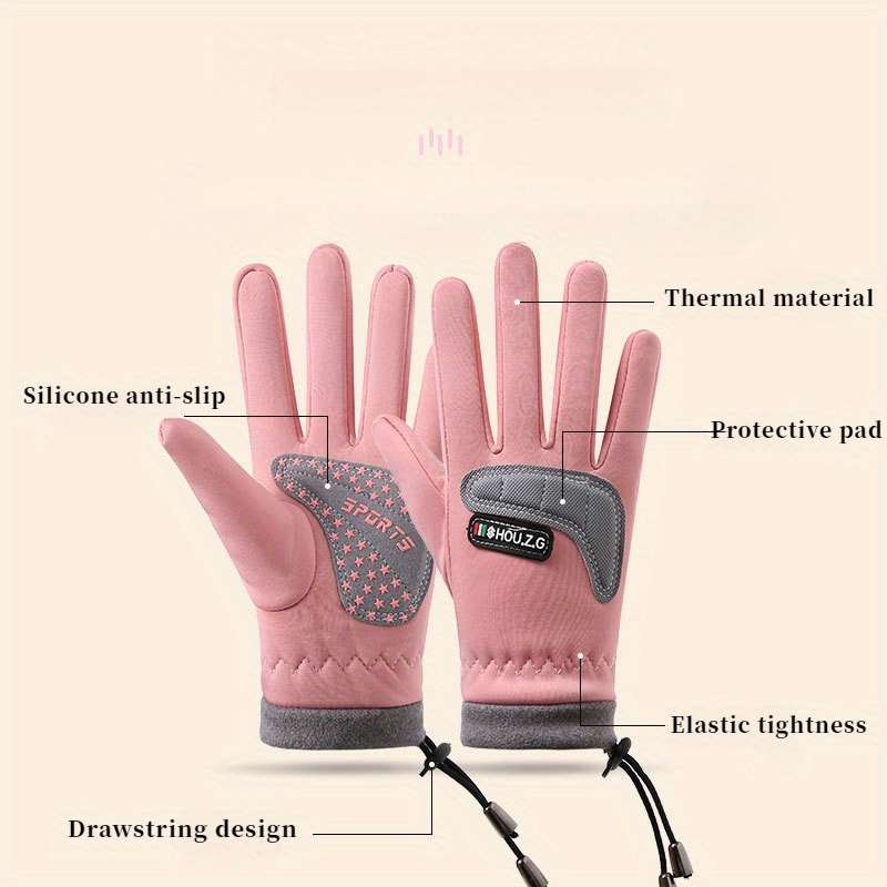 1 Pair Red E3 Warm Gloves