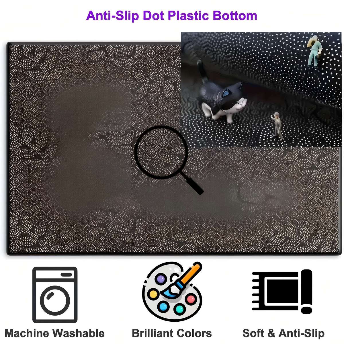 1Pc 47.2x41.7inch 120x106cm Floor Mat