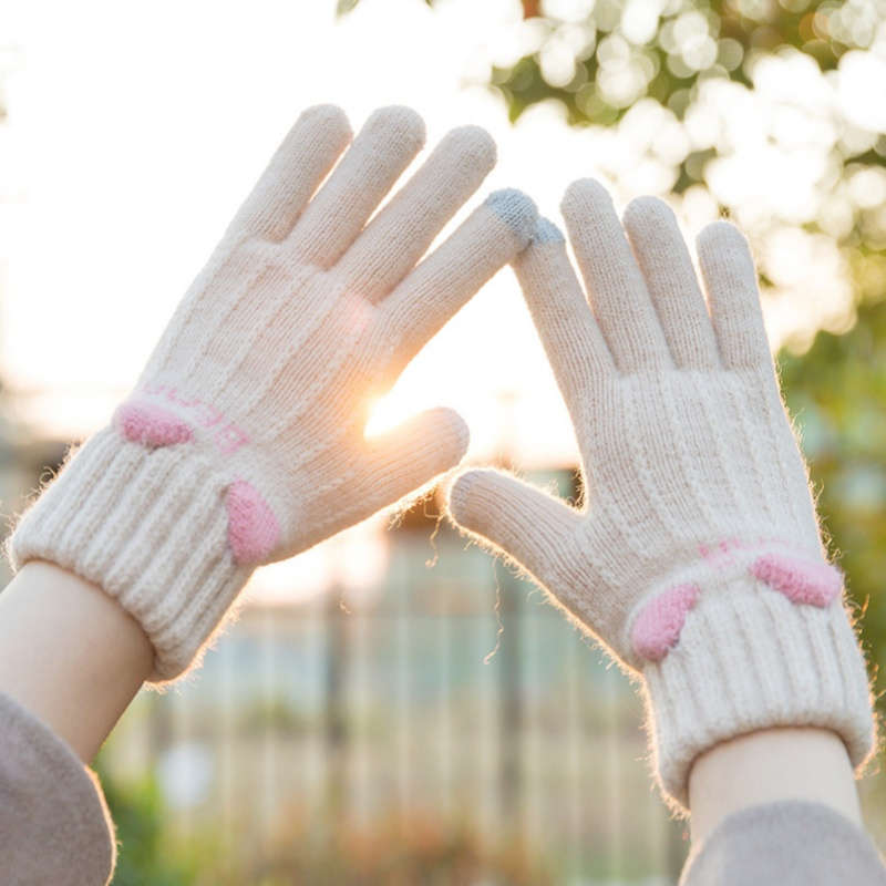 1 Pair Gray Warm Gloves
