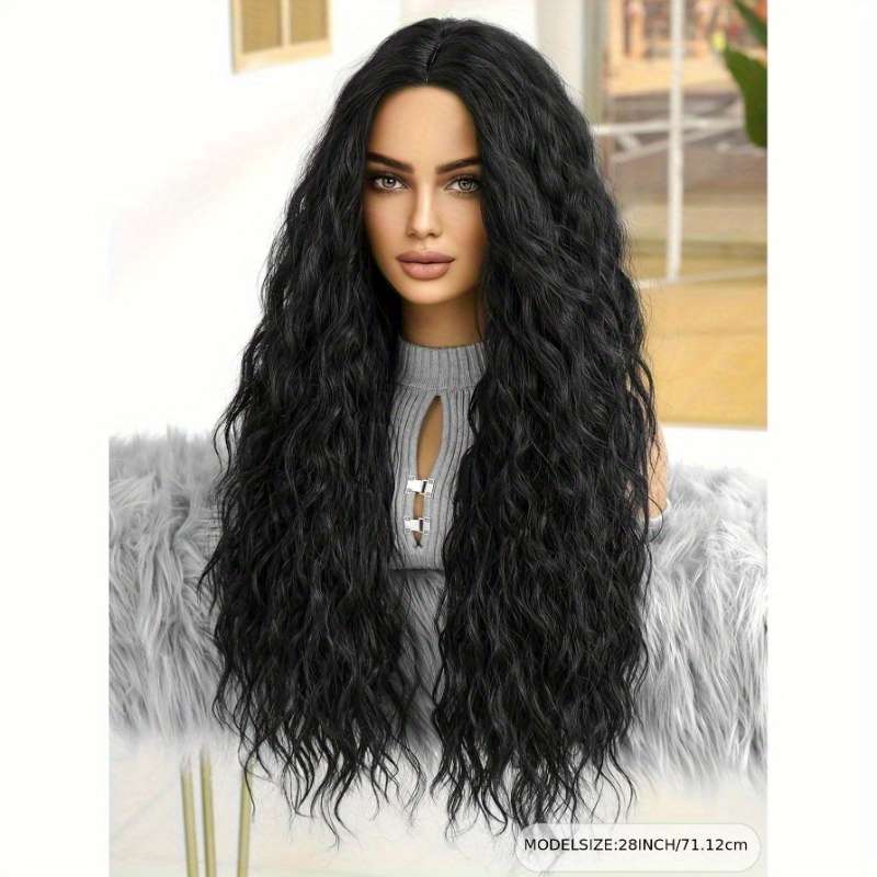 1Pc Black 71.12cm Fashion Design Wig