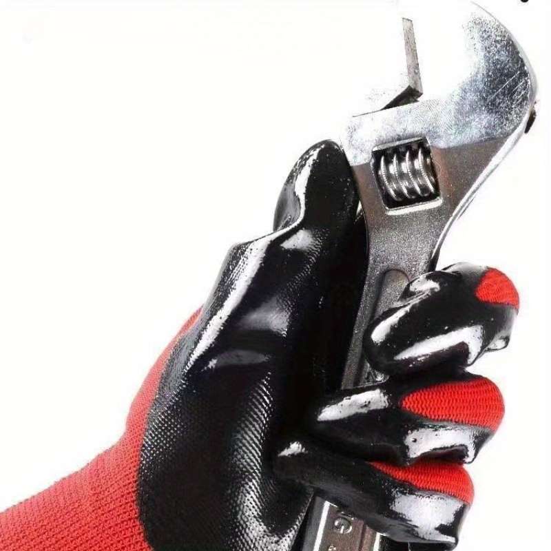 10 Pairs 42g Red And Black Rubber Gloves Quality Multi Purpose Work Gloves