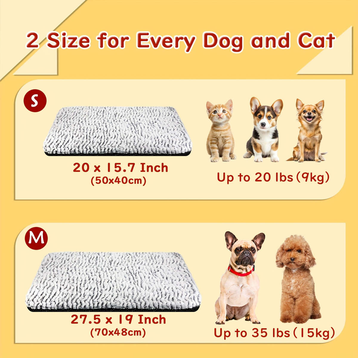 Pet Mat White And Gray Size M  69.85cm X 48.26cm