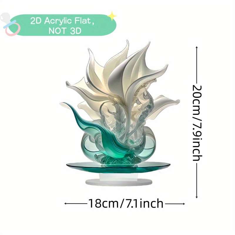 2D Flat Elegant Simulation Crystal Lily Decoration Gradient Design Lightweight Table Cen