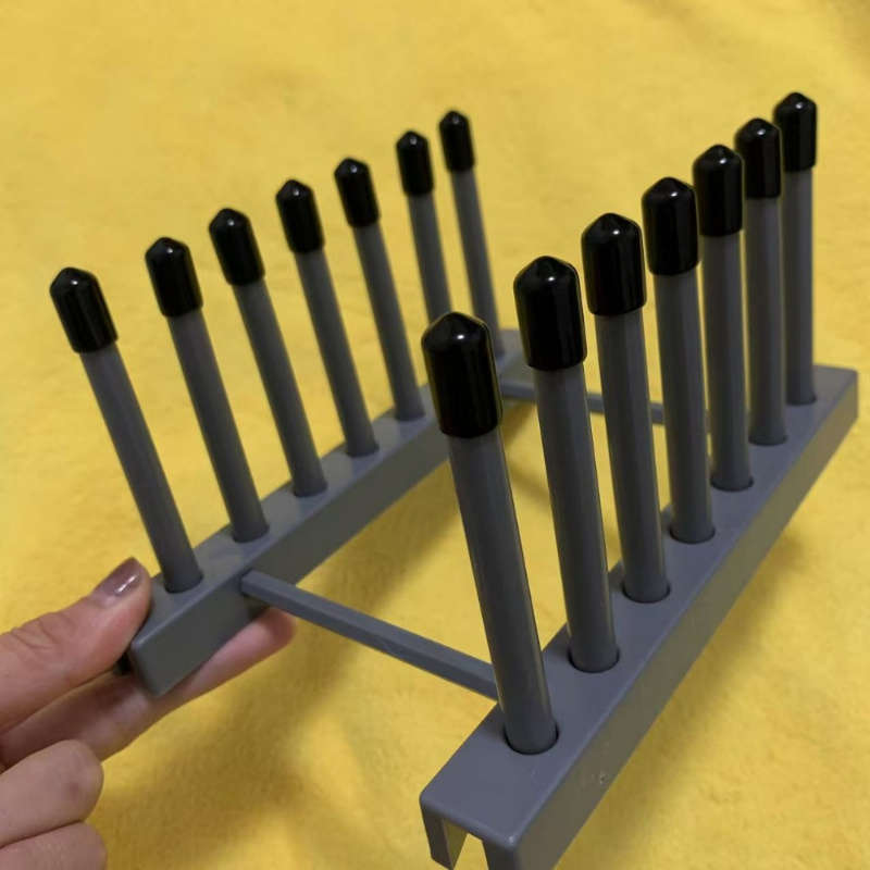 1 Set Space-Saving Kitchen Counter Dish Rack with Baseball Cap Display Durable Black Metal an