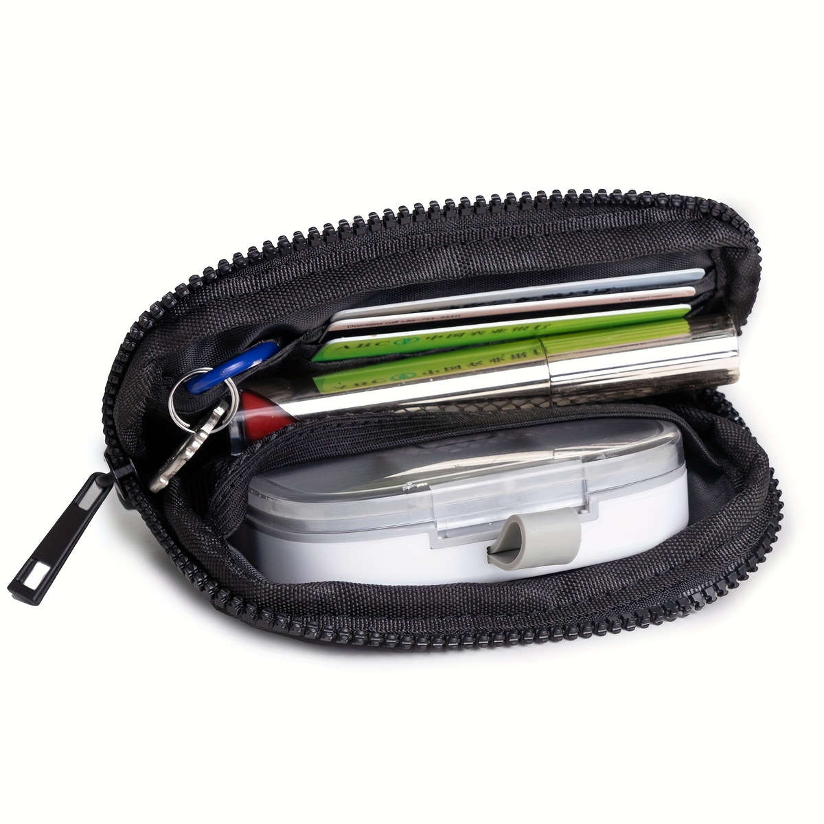Minimalist Everyday Women'S Wallet Made Of Durable Nylon Multi-Functional Card Holder Keychai