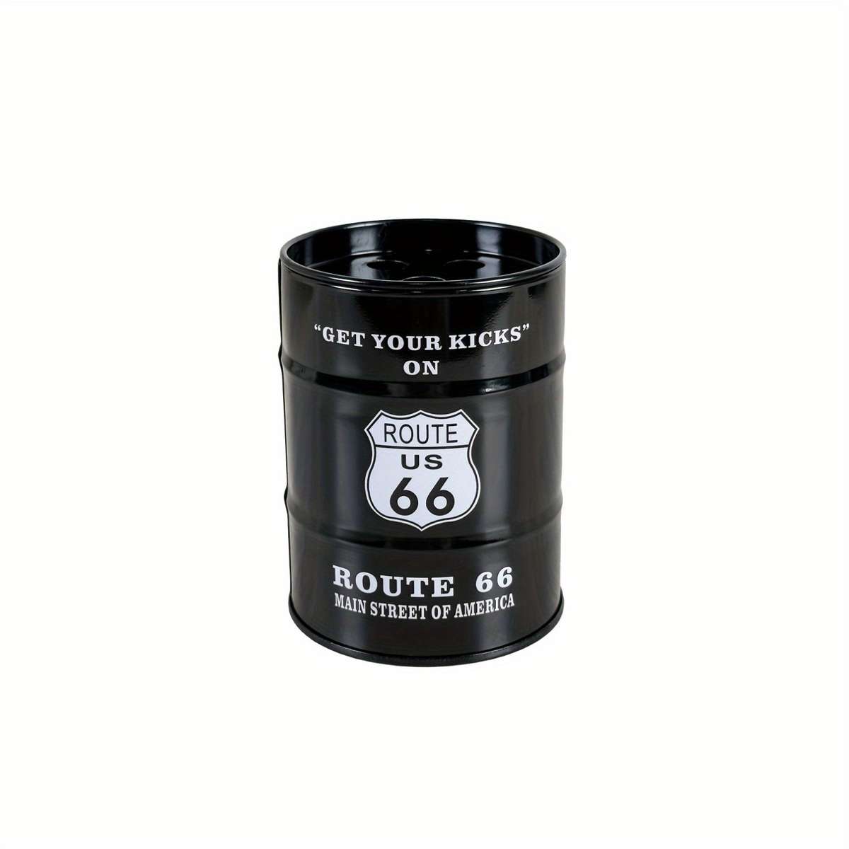 1pc Vintage Route 66 Metal Ashtray Retro Rectangular Decorative Tin with Get Your Kicks Des