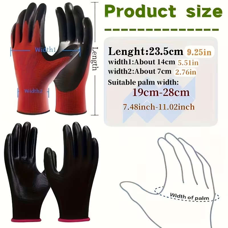 6 Pairs of Work Gloves