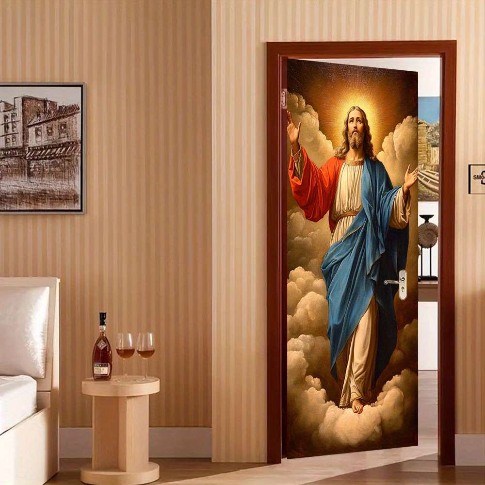 1pc 76.96x199.9cm Jesus Christian Themed Stickers