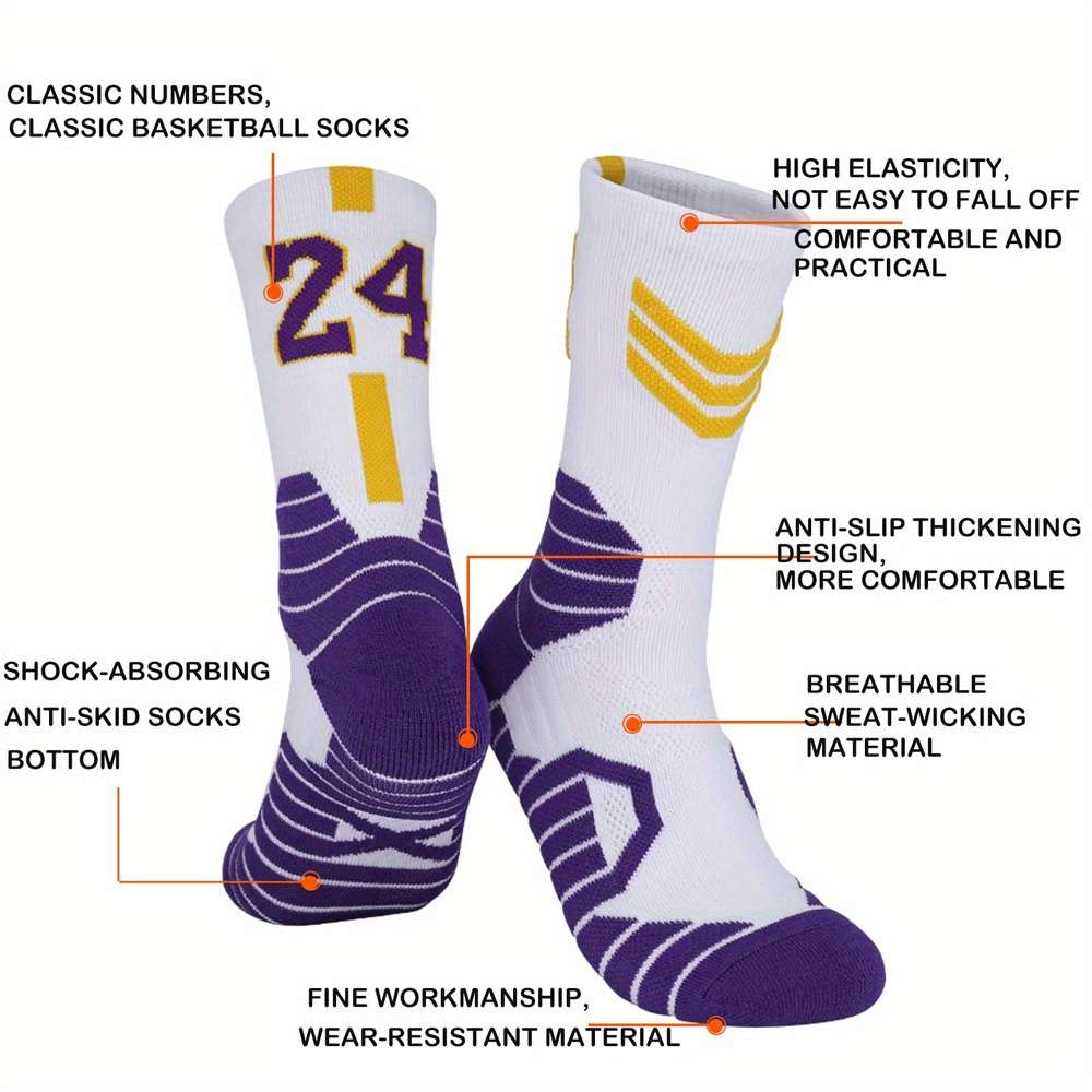 1 Pair Purple One Size Socks