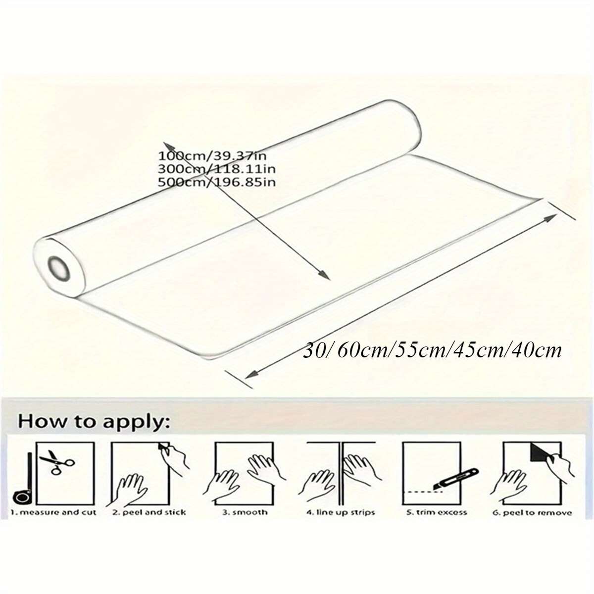 1PC Wall StickersGray Blue Golden60cmX300cm