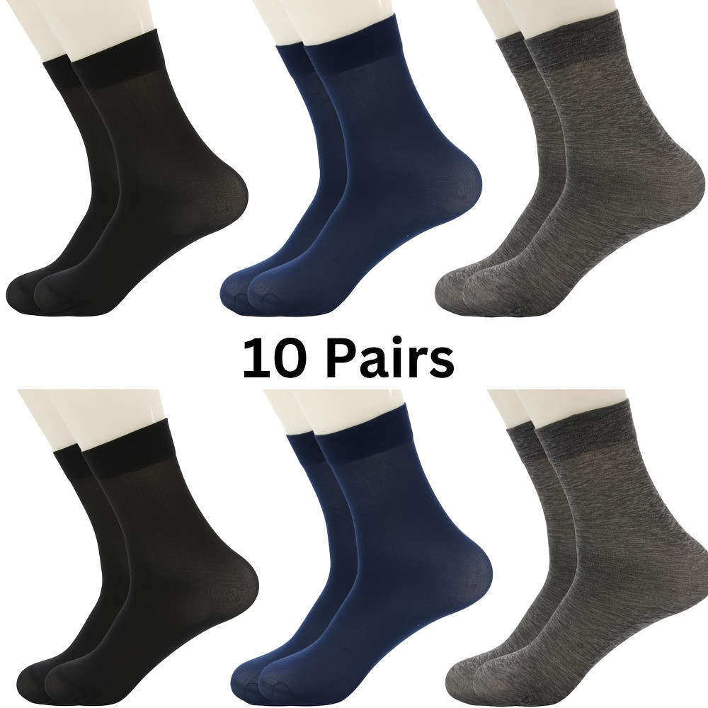 10 Pairs In Dark Blue One Size High Elastic Socks