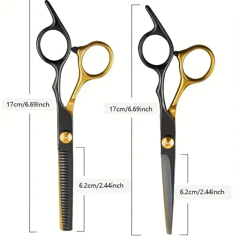 8pcs Professional Hairdressing Scissors Set with 6Inch Flat Texturizing Shears Thinning Comb Ideal