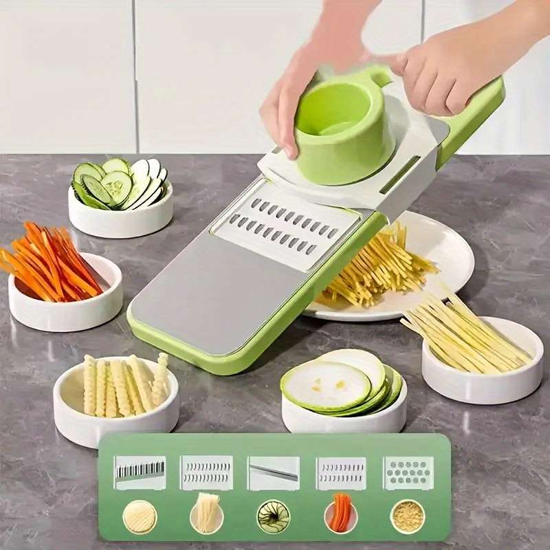 7pcs Professional Grade Kitchen Tools Stainless Steel Slicer with Replaceable Blade Thick and