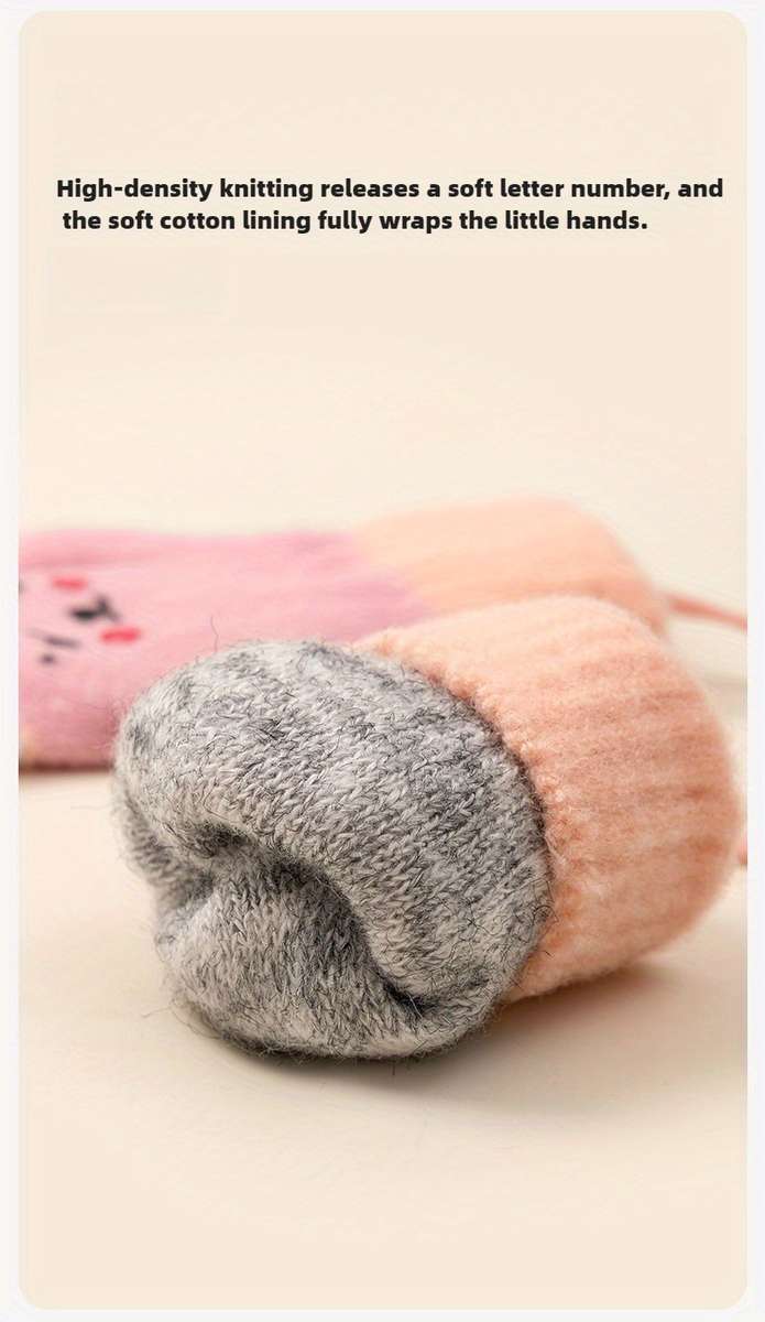 1 Pair Bean Paste Blue Warm Gloves