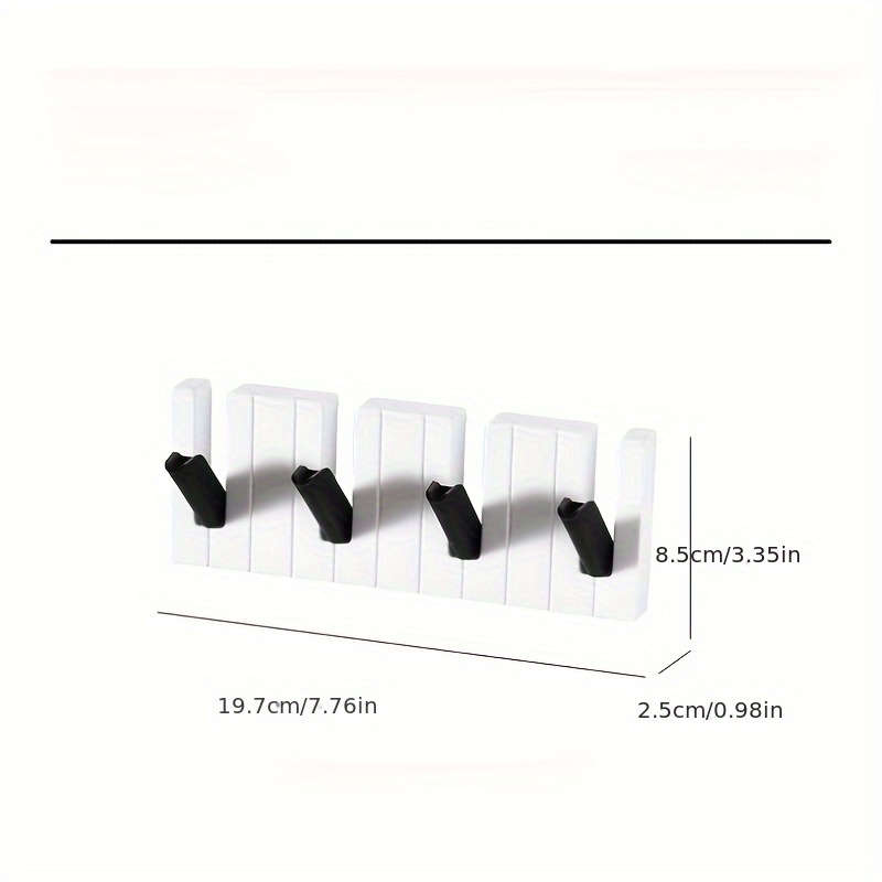 Piano Keyboard Design Wall-Mounted Hook Rack Durable Plastic Easy Installation Multi-Function